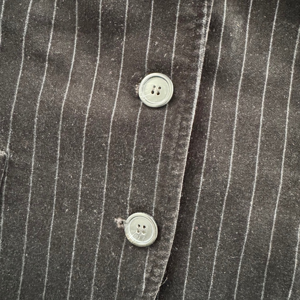 J.Crew Womens Black Pinstripe Velvet Blazer Jacket 3-Button Size 14 RN77388 - Picture 8 of 14